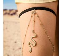 Leg Chain Exaggerated Stretch Long Leg Chain Women Bohemian Multi-Layer Chain for Women and Girls(Gold)