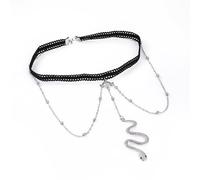 Leg Chain Leg Chains Beach Rope Lace Snake Silver Beaded Leg Chains for Women and Girls(Silver)