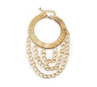 Leg Chain Simple Flat Snake Chain Metal Shoe Chain Multi-Layer Tassel Anklet for Women and Girls(Gold)