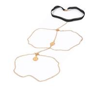 Leg Chain Women's Beach Leg Chain Personalised Lace Double Layer Leg Chain for Women and Girls(Gold)
