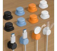 Leg Clips Cäble 360° Rotatite - Organiser de Cäble Adhsif 12 Pieces Multicoloured - Attache Cäble Sans Pergage pour Rangenent Cäble Bureau, Veiture, Cuisine, Salon, Plastiqe Röutilisable