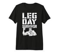 Leg Day Survivor Funny Bodybuilder Gym Squat Training Muscle Premium T-Shirt