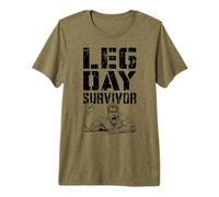 Leg Day Survivor Funny Bodybuilder Gym Squat Training Muscle Premium T-Shirt