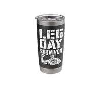 Leg Day Survivor Funny Bodybuilder Gym Squat Training Muscle Stainless Steel Insulated Tumbler