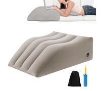 Leg Elevating Pillow - Ergonomic Wedge Support Cushion | Inflatable Pump Design for Post Care Recovery Circulation Comfort Sleeping Reading Sitting Home Bedroom Apartment Sofa Recliner Use