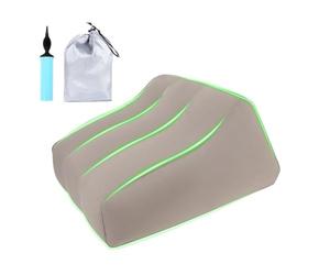 Leg Elevation Pillow - PVC Flocking 80x55x40cm | Inflatable Leg Rest Pillow | Adjustable Height Comfortable Wedge Cushion For Knee Hip Ankle Back Relief Travel Bed Sofa Use Adults Seniors
