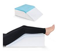 Leg Elevation Pillow with Memory Foam & Cooling Gel - Wedge Pillow for Sleeping, Cooling Pillow, Sciatica Pain Relief Pillow - for Back Pain, Foot Pain and Leg Circulation - Removable, Washable Cover