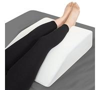 Leg Elevation Pillow with Memory Foam Top - Elevated Leg Rest Pillow for Circulation, Swelling, Knee Pain Relief - Wedge Pillow for Legs, Sleeping, Reading, Relaxing - Washable Cover (6 Inch)
