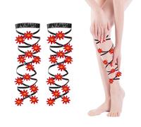 Leg Garter | Cross Wrap with Non-Slip Flower for Women, Elastic Costume Accessories Gothic Halloween Costumes for Cosplay Travel Party Birthday