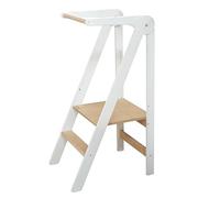 Leg&Go Montessori Folding Learning Tower with Height-Adjustable Platform - Fully Assembled and Ready to Use (White)