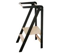 Leg&Go Montessori Folding Learning Tower with Height-Adjustable Platform - Fully Assembled and Ready to Use (Black)