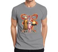 Leg Lamp Pink Rabbit Costume Boy in Coat Christmas Retro Men's T-Shirt, gray, 3XL