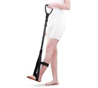 Leg Lifter Strap for Hip Replacement Recovery and Knee Surgery, Rigid Foot Lifter for Elderly and Disabled, Mobility Aid for Bed Car and Sofa with Multi-Hand Loops