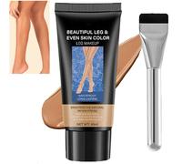 Leg Makeup Lotion with Brush, Airbrush Legs, Waterproof No Transfer, Colour Corrector Concealer for Mature Skin，Cover up Makeup for Body Veins Tattoo Scars, Lightweight Body Foundation（03Bronze）