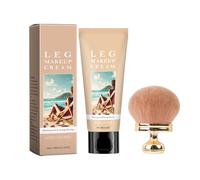 Leg Makeup Waterproof No Transfer,Leg Makeup Lotion With Brush,Body Scar Tattoo Cover Up,Long-Lasting Sweat-Proof Concealer,Leg Make up To Cover Veins & Tattoo, Body Coverage Perfector (Ivory White)