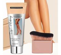 Leg Makeup - Waterproof No Transfer Leg Makeup To Cover Veins, Tattoo - Flawless Full Coverage Body Concealer Cream For Mature Skin (Light Brown)