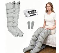 Leg Massager Compression Boots, Recovery Boots 6 Cavities, Adjustable Pressure 0-240 mmHg, 0-30 Min Timer, Boosts Lymphatic Drainage, Lipedema Treatment, Reduces Fatigue