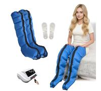 Leg Massager wiht Remote Control, Air Compression Boots and Electric Leg Wraps for Lymphatic Drainage & Pain Relief, Adjustable 0-240 mmHg Pressure & 0-60 Min Timer, for Home Use