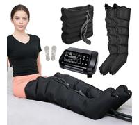 Leg Massager with Air Compression, 6 Air Chambers Professional Lymphatic Drainage Pressotherapy for Circulation and Relaxation with 6 Modes 8 Intensities, 0-60 Min, 30-240 mmHg Adjustable