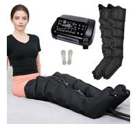 Leg Massager with Air Compression, 6 Air Chambers Professional Lymphatic Drainage Pressotherapy for Circulation and Relaxation with 6 Modes 8 Intensities, 0-60 Min, 30-240 mmHg Adjustable