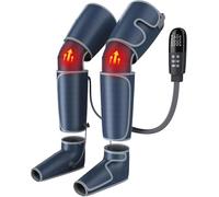 Leg Massager with Air Compression & Heat, 4-In-1 Foot Calf Thigh Knee Massager for Circulation & Pain Relief, 4 Modes 4 Intensities 2 Heat Levels, 10*2 Airbags, Compression Boots Machine, Fit 5'1-6'2