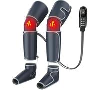 Leg Massager with Air Compression & Heat, 4-In-1 Foot Calf Thigh Knee Massager for Circulation & Pain Relief, 4 Modes 4 Intensities 2 Heat Levels, 10*2 Airbags, Compression Boots Machine, Fit 5'1-6'2