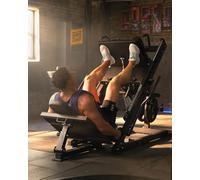 Leg Press Hack Squat Machine, 2 in 1 Adjustable Leg Press Machine for Home Gym with Linear Bearing, 45-Degree Hack Squat Machine for Lower Body Workout with Weight Storage Holders
