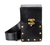 Leg Purse Steampunk Purse, Vintage Gothic Leather Shoulder Bag - Steampunk Waist Pack Handbag with Leg Purse(Black)