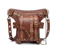 Leg Purse Steampunk Purse, Vintage Gothic Leather Shoulder Bag - Steampunk Waist Pack Handbag with Leg Purse
