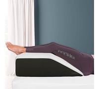 Leg Rest Wedge Pillow - Memory Foam Clinical Therapeutic Grade Post Surgery Bed Rest Recovery Leg Back Hip Pain Circulation Elevating Leg Pillow COLOUR: White Black