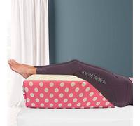 Leg Rest Wedge Pillow - Memory Foam Clinical Therapeutic Grade Post Surgery Bed Rest Recovery Leg Back Hip Pain Circulation Elevating Leg Pillow COLOUR: Pink Polka Dot