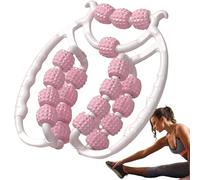 Leg Roller, 20-Wheels Anti Cellulite Roller, Cellulite Massage Tool, Lymphatic Drainage Massager for Arms, Legs, Stomach & Buttocks(Pink)