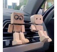 Leg Shaking Wooden Man In Car Wood Man Healing Gift Ornament Cute Decompression Ornament Car Wood Accessories