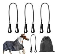 Leg Straps for Horse Blankets - Adjustable Elastic Tail Strap, Replacement for Leg Straps for Horse Blankets with Double-Sided Clips | The Sheet Metal Fastening Tie