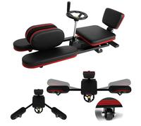 Leg Stretcher 180 Degrees Multi-Position, Heavy Duty Steel Frame Equipment for Dynamic Stretching & Strength Conditioning, Red