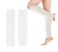 Leg Warmers - Women’s Winter Knit Boot Cuffs, Soft & Stretchy Knee Warmer Socks, Crochet 80s 90s Retro Style Leg Warmers for Ballet, Dance, Yoga, Skating & Cold Weather Fashion