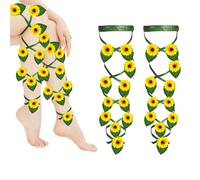 Leg Wrap - Women Cross Leg Wrap Flower Non Slip | Elastic Suits Accessories | Adjustable Exotic Halloween Costume For Travel Festival Cosplay Wedding | Disf