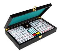 Legacy Deluxe Mah Jong Classic Game with Two-Toned Tiles and Lined Wood Storage Case Family Game for 4 Players Ages 8 and up