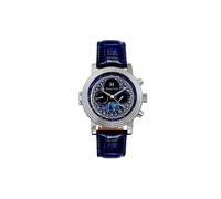 Legacy Leather-Band Watch with Day & Date Heritor Automatic Blue One Size