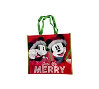 Legacy Licensing Partners Disney's Mickey Mouse and Minnie Mouse in Santa Hats Christmas Collectable Giant Extra Large 26" inch Reusable Tote Bag