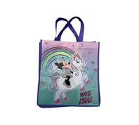 Legacy Licensing Partners Disney's Minnie Mouse with a Rainbow riding a Unicorn Large Reusable Christmas Gift Tote Bag