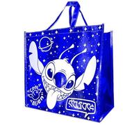 Legacy Licensing Partners Disney's Stitch From Lilo and Stitch Movie Blue Metallic Looking Chrome Foil Giant Extra Large 26" inch Reusable Tote Bag