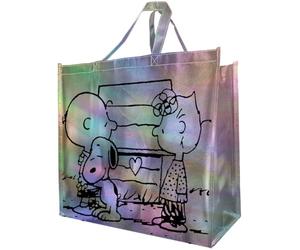 Legacy Licensing Partners Snoopy and Charlie Brown from The Peanuts Holographic Giant Extra Large 26" inch Reusable Tote Bag
