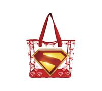 Legacy Licensing Partners Superman Clear Tote Bag Large Transparent Stadium Approved See-Through PVC Beach Bag Purse