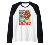 Legacy of Greatness Heroes in Black History Pan Africanism Raglan Baseball Tee