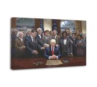LEGACY OF HOPE Historical Figures Praying for Trump Poster Decorative Painting Canvas Wall Posters And Art Picture Print Modern Family Bedroom Decor Posters 12x18inch(30x45cm)