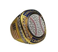 Legacy Rings 1 or 12 Pack Softball Baseball Championship Trophy Ring Tournament Champions or Finalists Silver-Tone Clear (1, Champ Silver, 10)