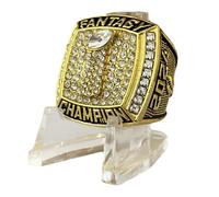 Legacy Rings 2024 Fantasy Football Championship ring Gold tone finish with clear display stand | Size 10.5