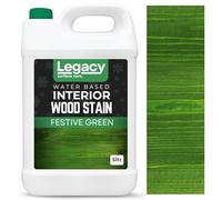 Legacy Surface Care Water Based Wood Stain (Gold Oak) - Fast Drying, Non-Toxic, Easy to Apply Wood Paint & Varnish for Indoor & Outdoor Furniture, Floors & Decking (Festive Green, 5ltr)