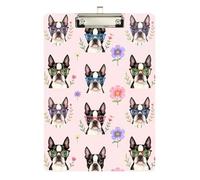 Legal clipboard Low Profile Clip Standard A4 Letter Size Hardboard 12.5" L x 9" W Boston Terrier Cute Dog Pet Animal Dogs